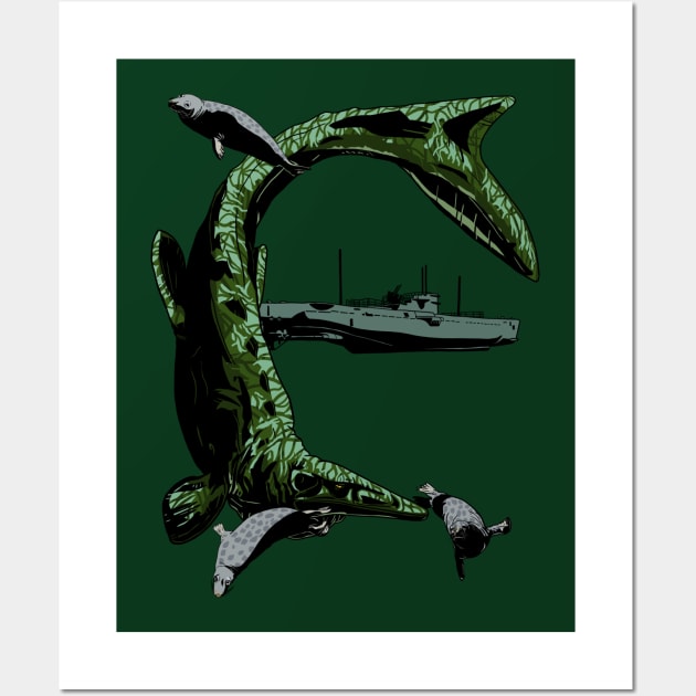 Mosasaur, meet U-Boat Wall Art by NikSwiftDraws